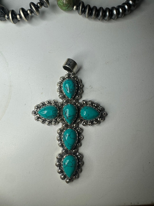 Dyed howlite cross pendant