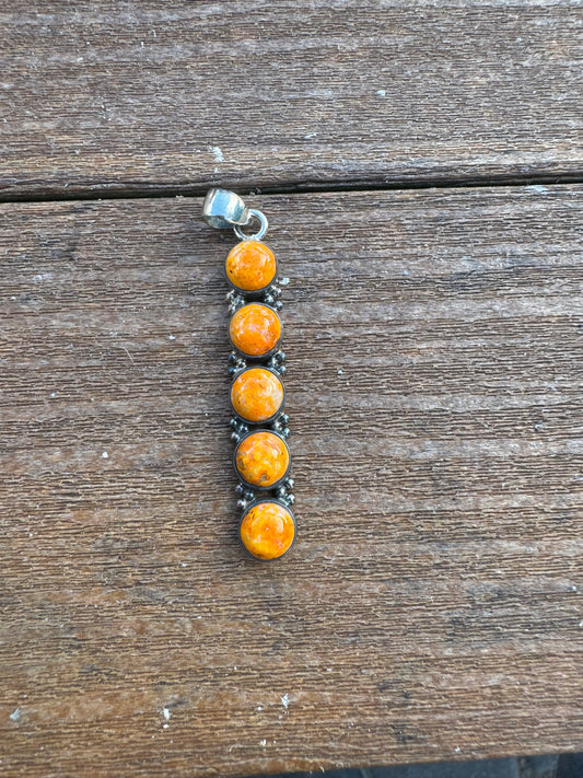 5 stone bumble bee jasper pendant