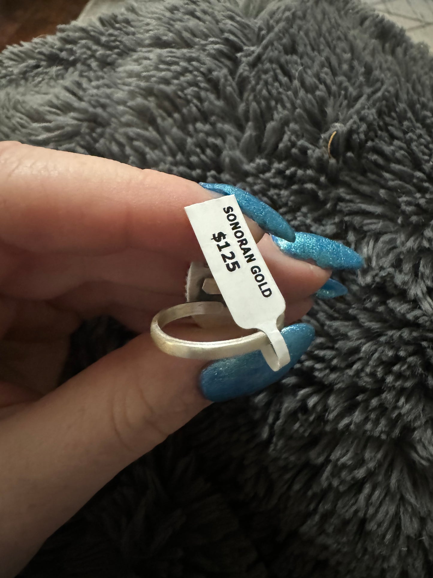 Sonoran gold turquoise adjustable oval ring