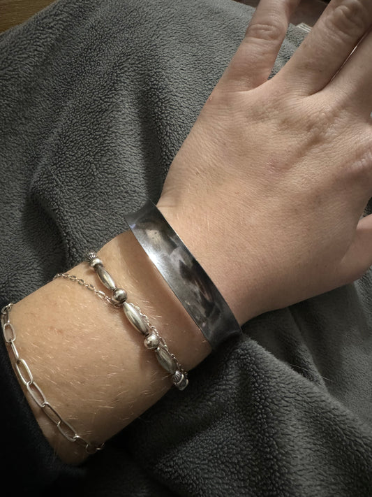 Sterling silver stacker cuff