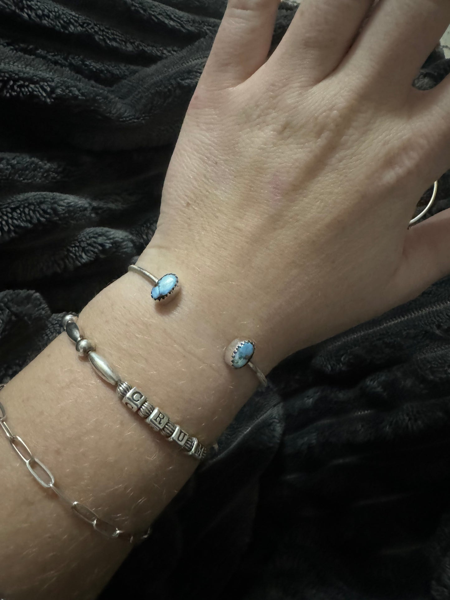 Golden hills turquoise stacker cuff