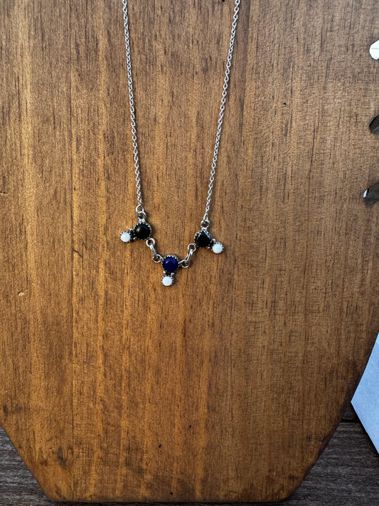 White Buffalo and lapis necklace