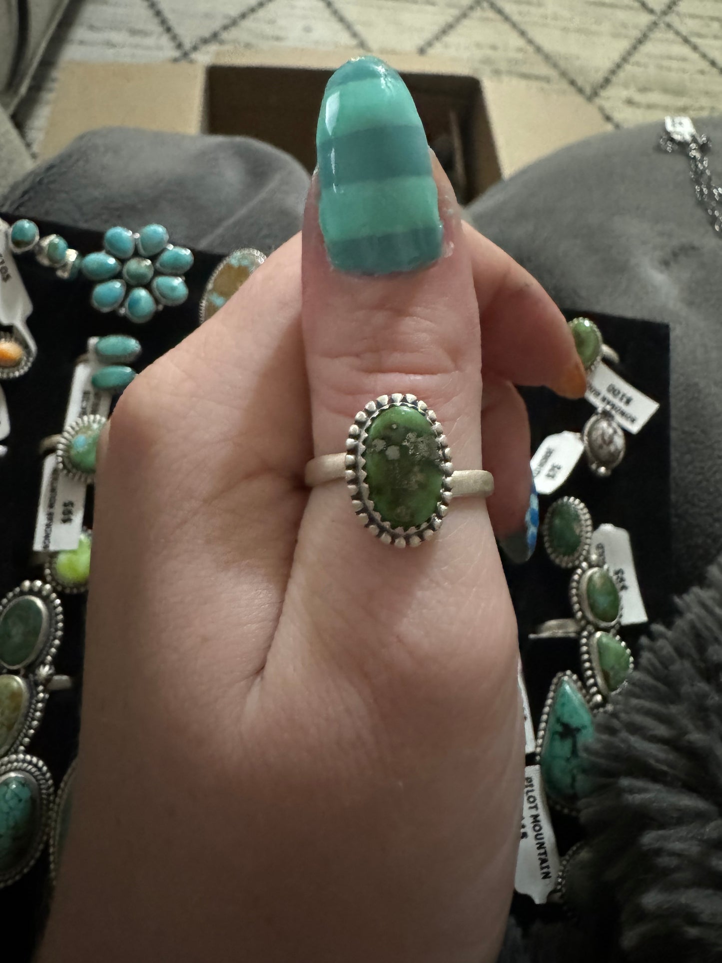 Sonoran gold turquoise adjustable oval ring