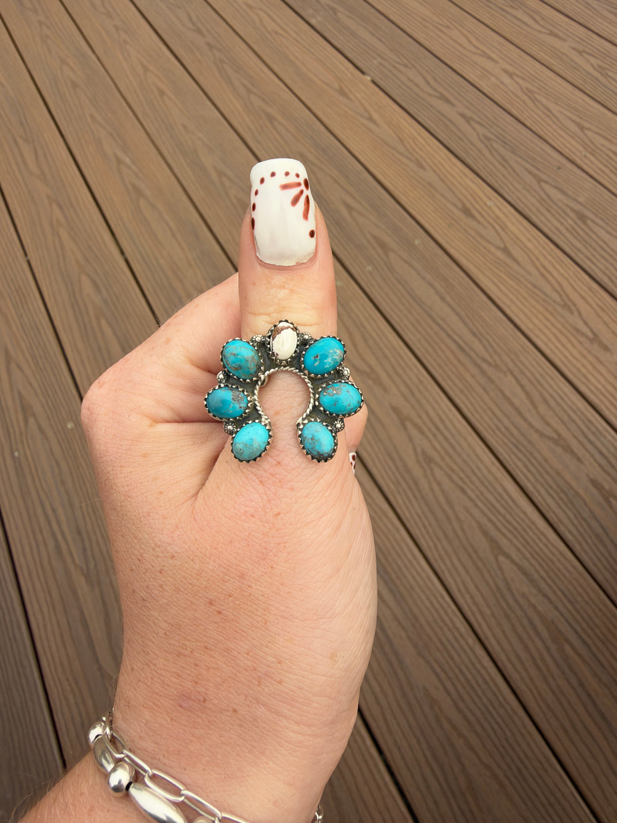 White water turquoise and wild horse adjustable Naja