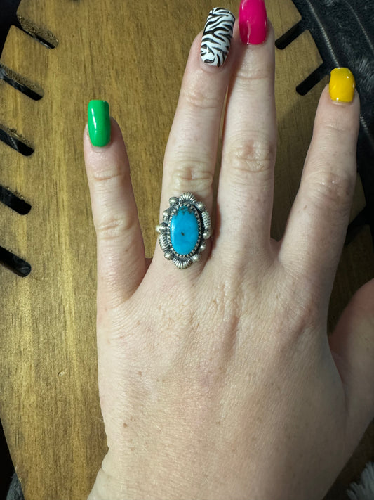 Sz 7 Kingman turquoise ring