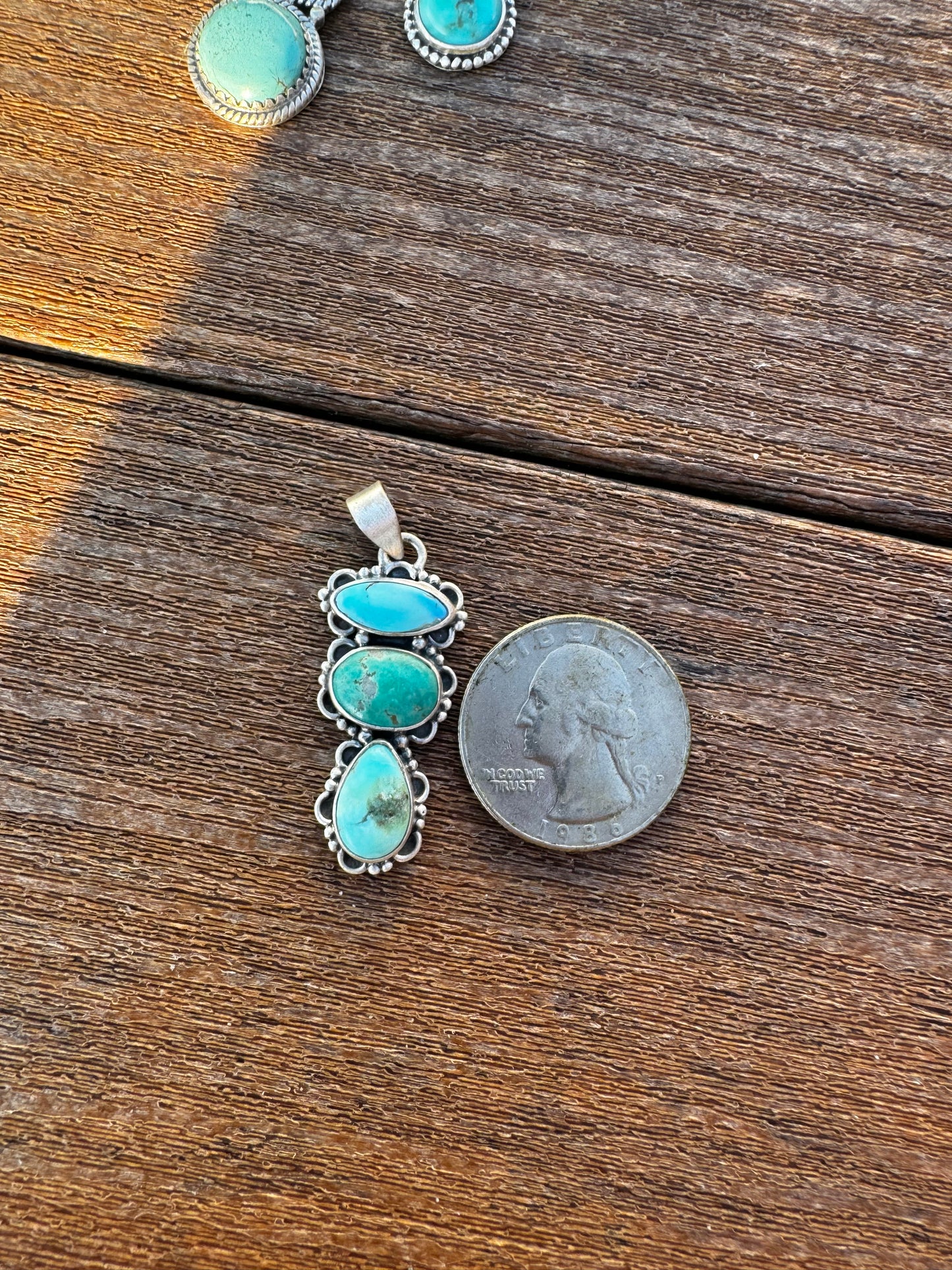 Sonoran gold turquoise and turquoise pendant