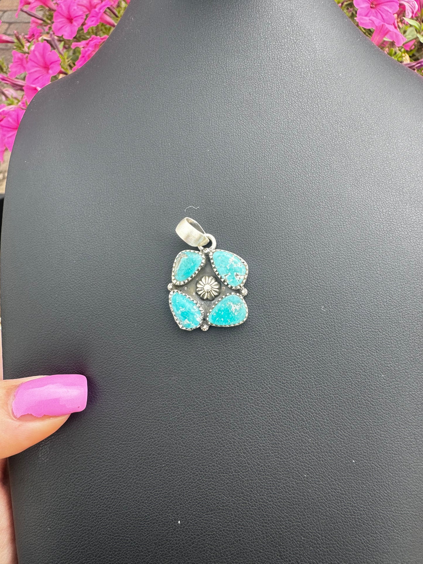 Whitewater turquoise cluster pendant