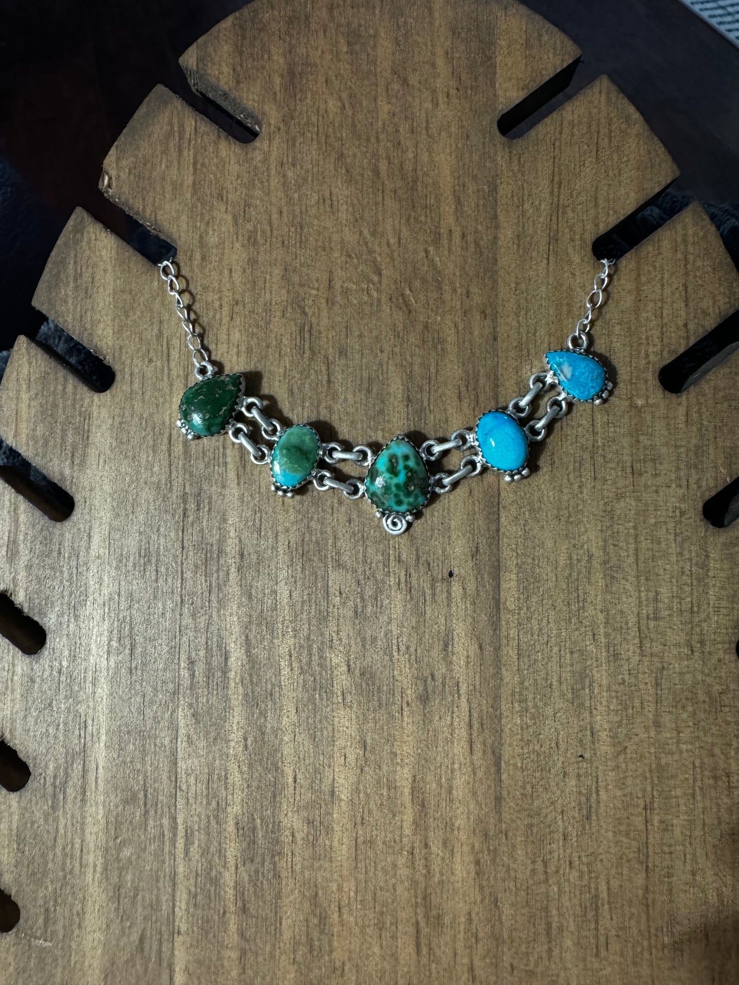 Sonoran gold turquoise and whitewater choker necklace