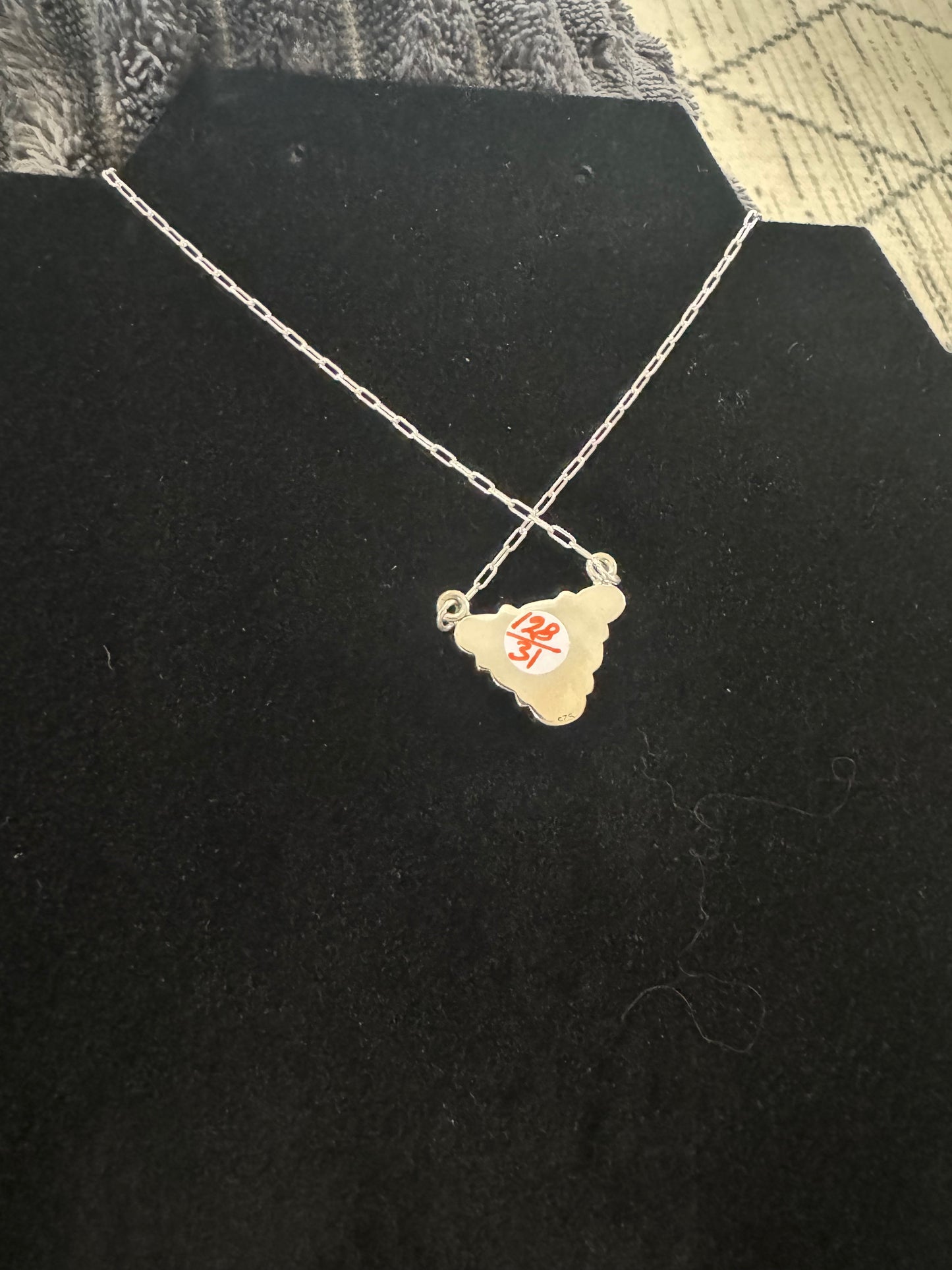 Opal triangle cluster necklace