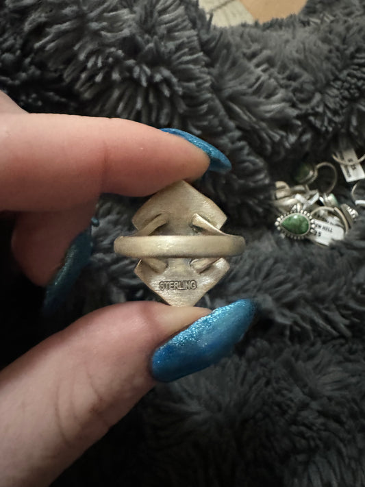 Sz 9 black onyx cluster ring