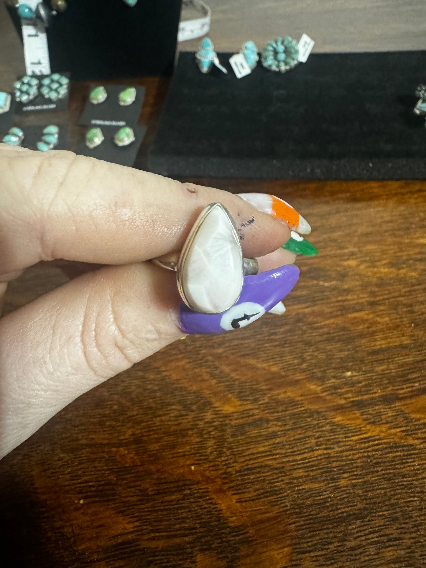 Pink larimar sz 7 ring