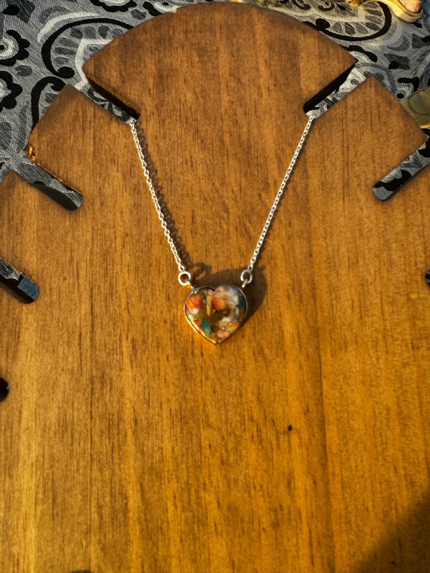 Spiny oyster heart necklace