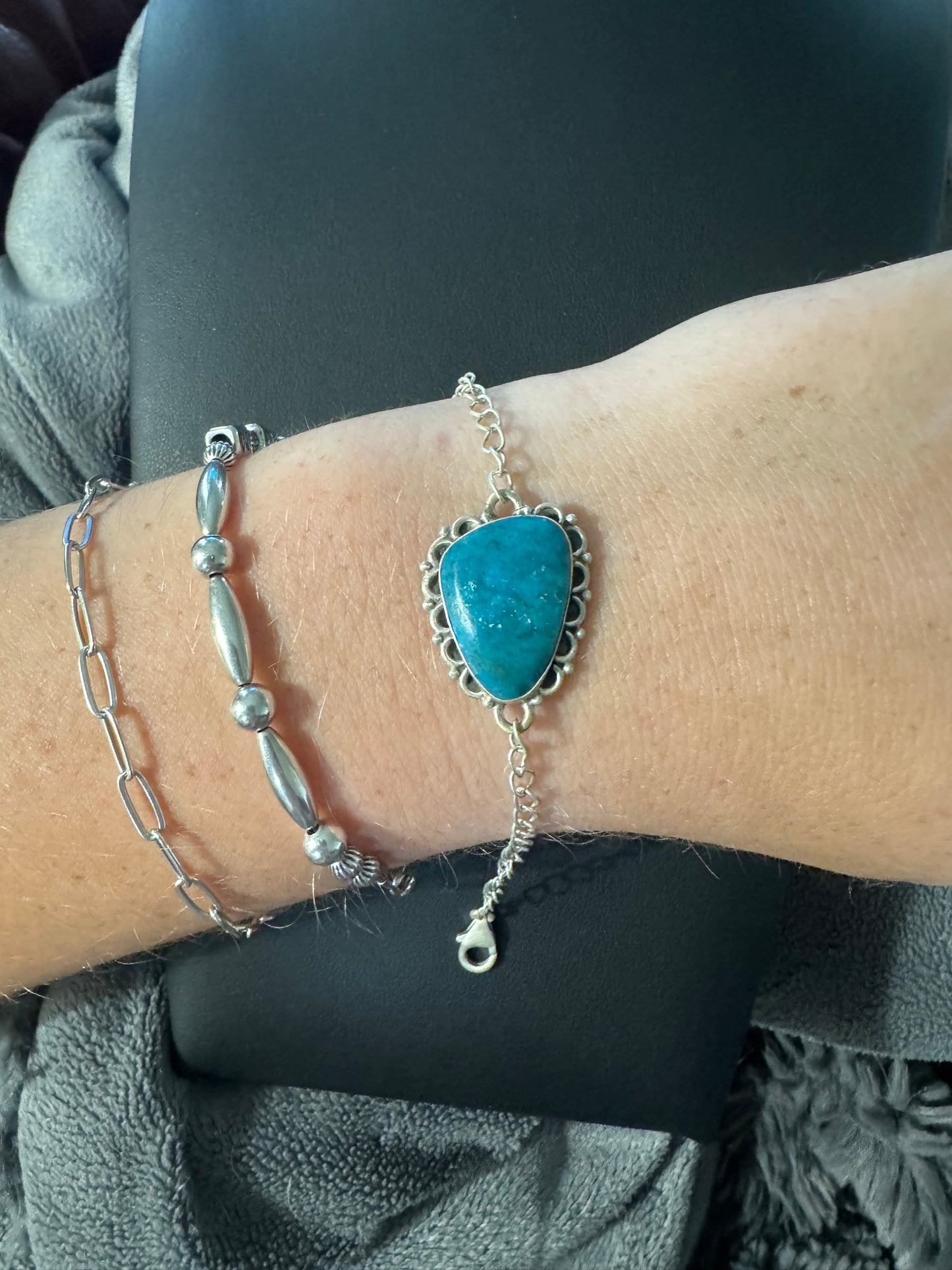 Turquoise round chain bracelet