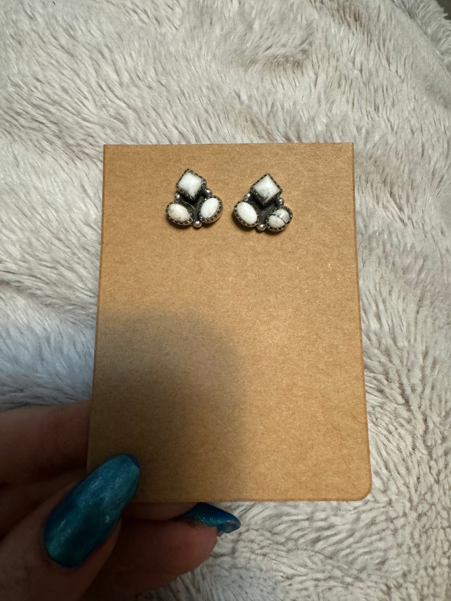White Buffalo cluster studs