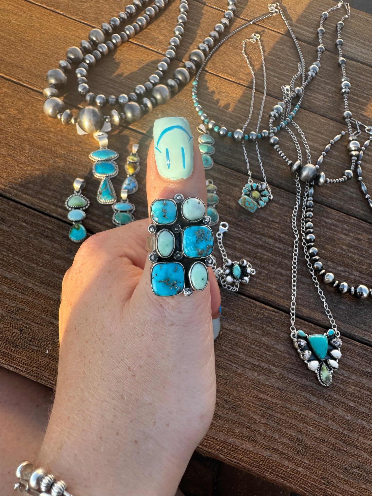 Persian turquoise and Paloma adjustable ring
