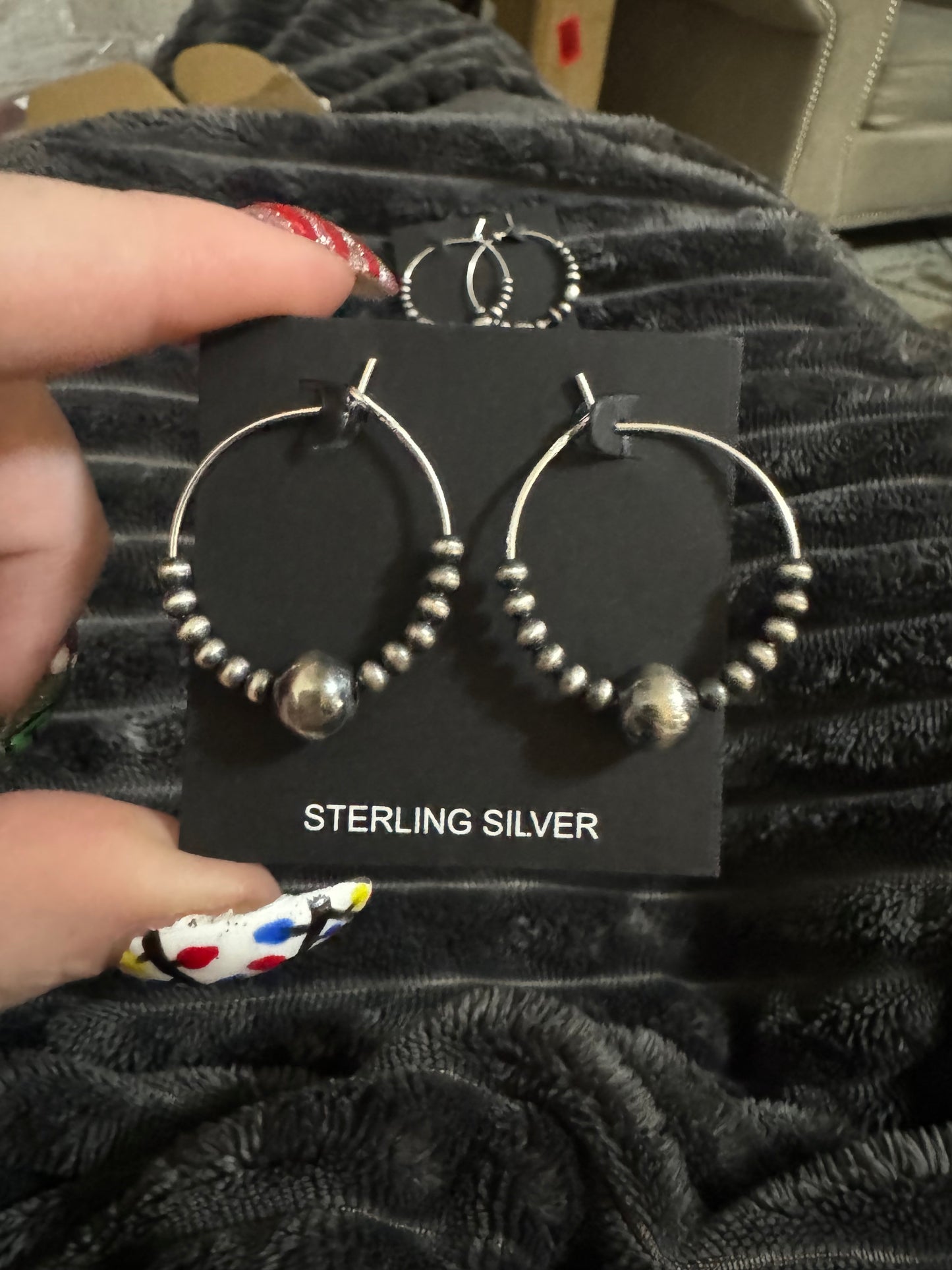 Big pearl hoop earrings