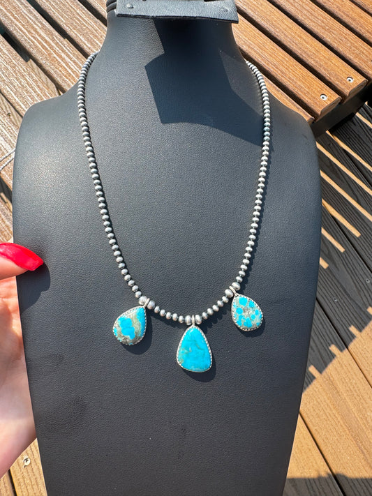 Ithica peak turquoise on 4mm pearls