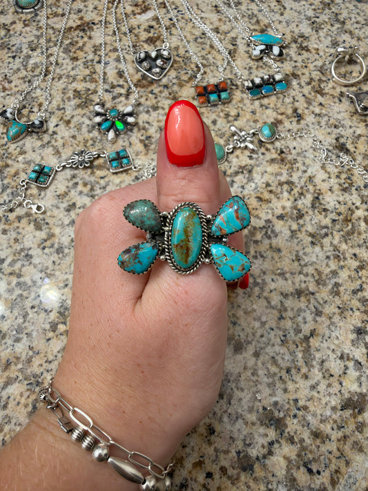 Sierra Nevada butterfly turquoise adjustable ring