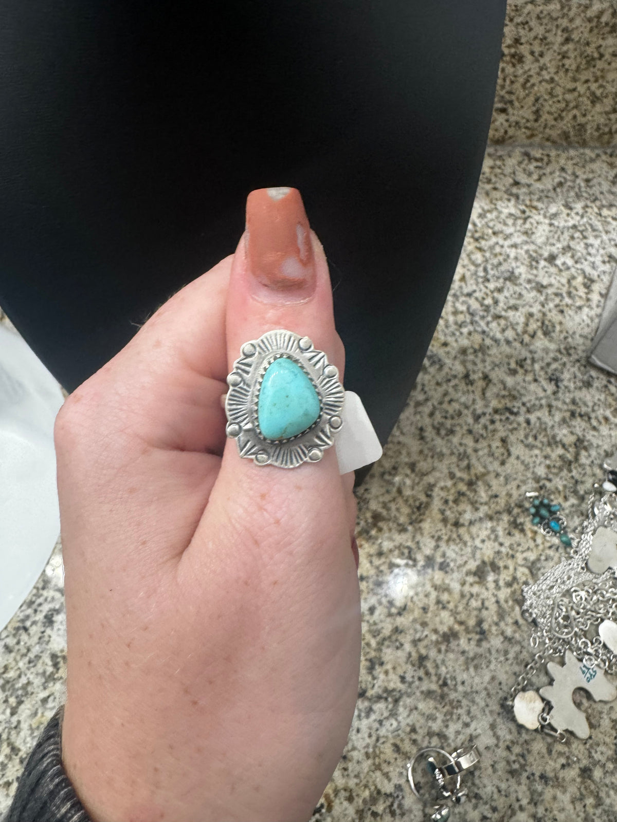 Sz 8.5 Stella blue turquoise ring