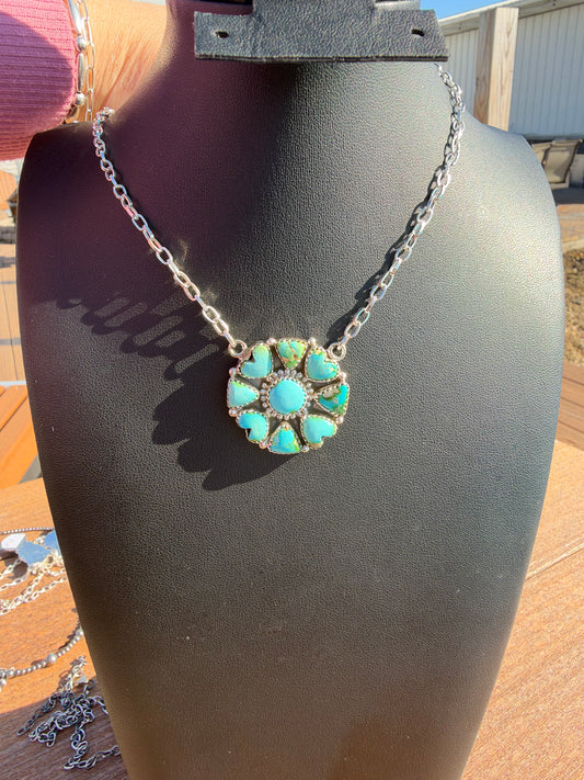 Sonoran gold turquoise cluster necklace