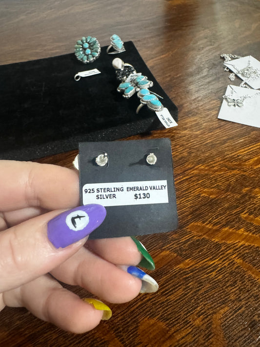 Emerald valley turquoise teardrop studs