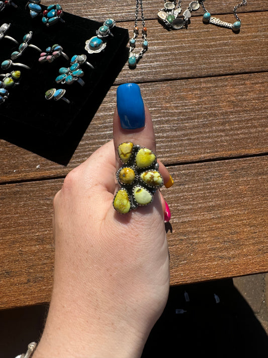 Palomino half cluster ring adjustable