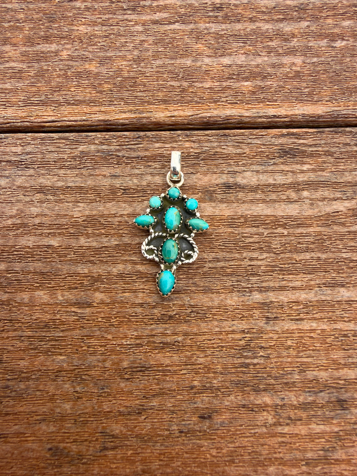 Turquoise cluster pendant