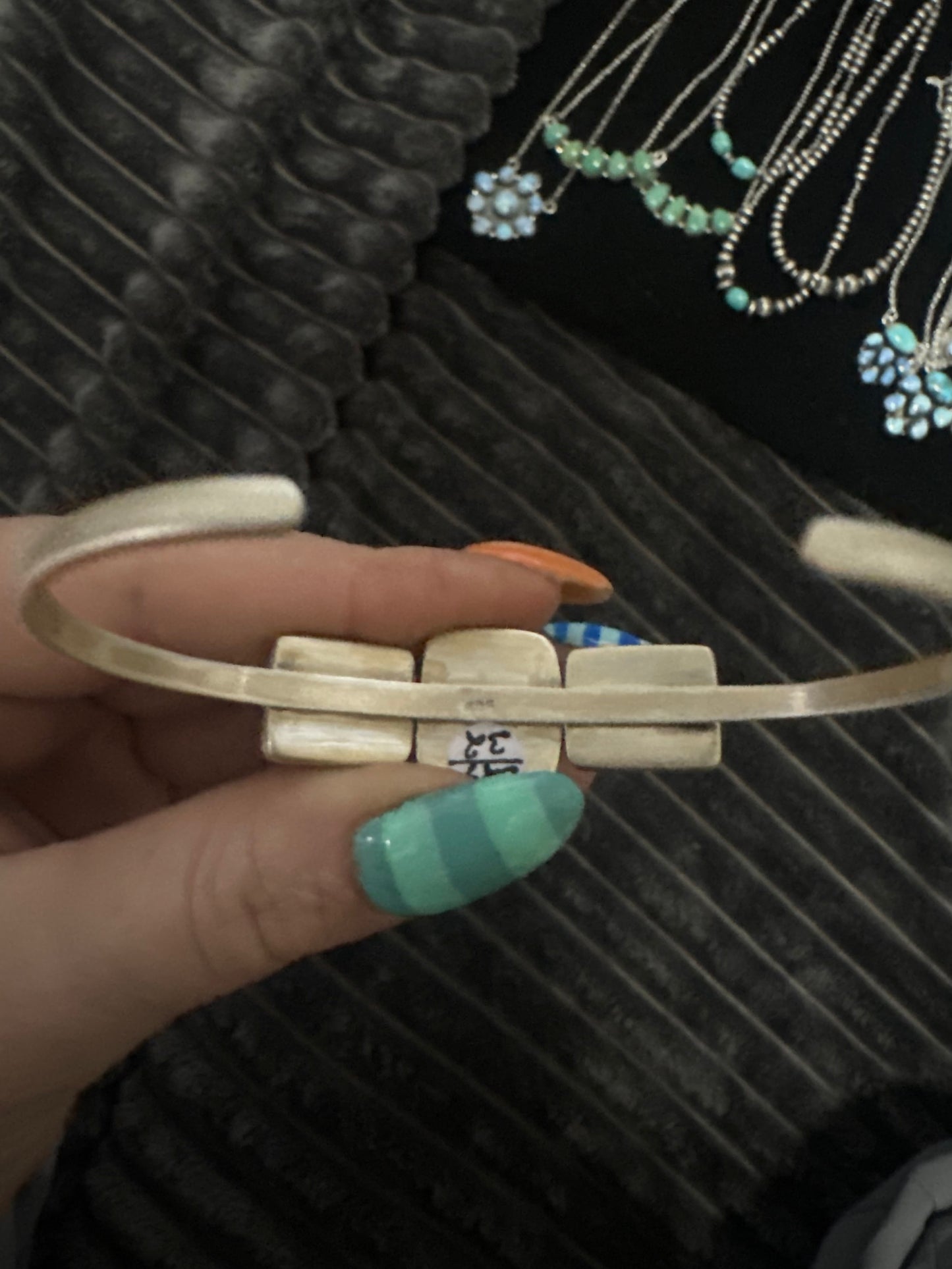 3 stone turquoise cuff