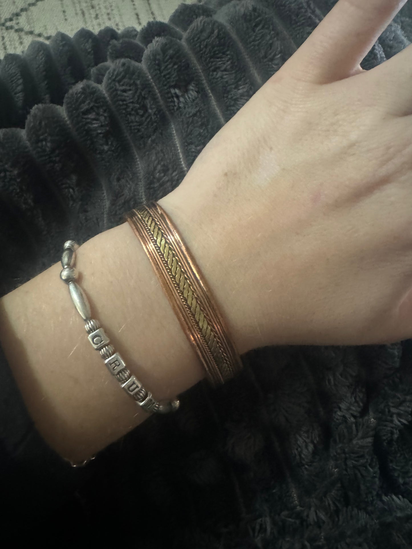 Copper twist detail cuff