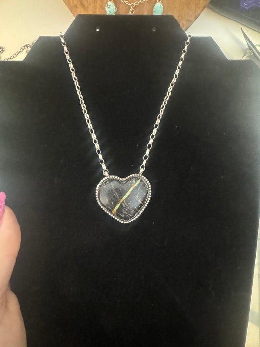 Blackjack turquoise heart necklace