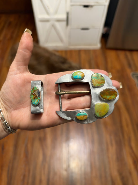 Patigona turquoise belt buckle and keeper