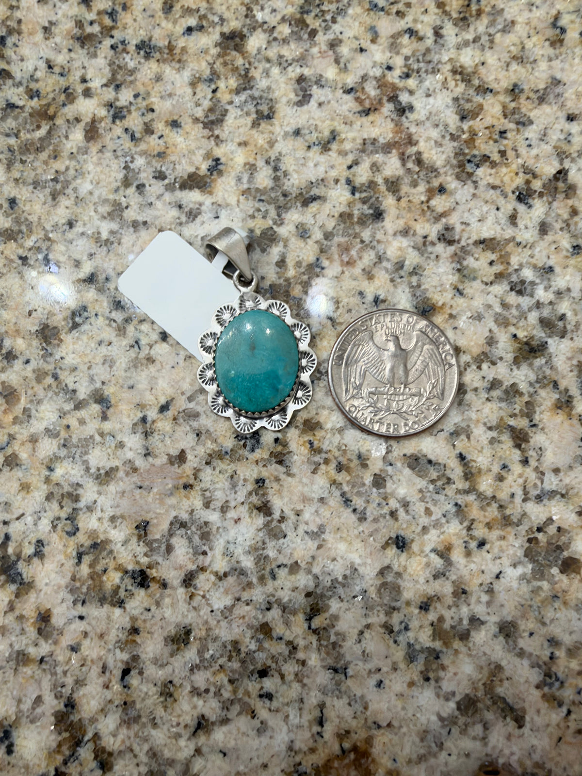 Pilot mountain turquoise pendant