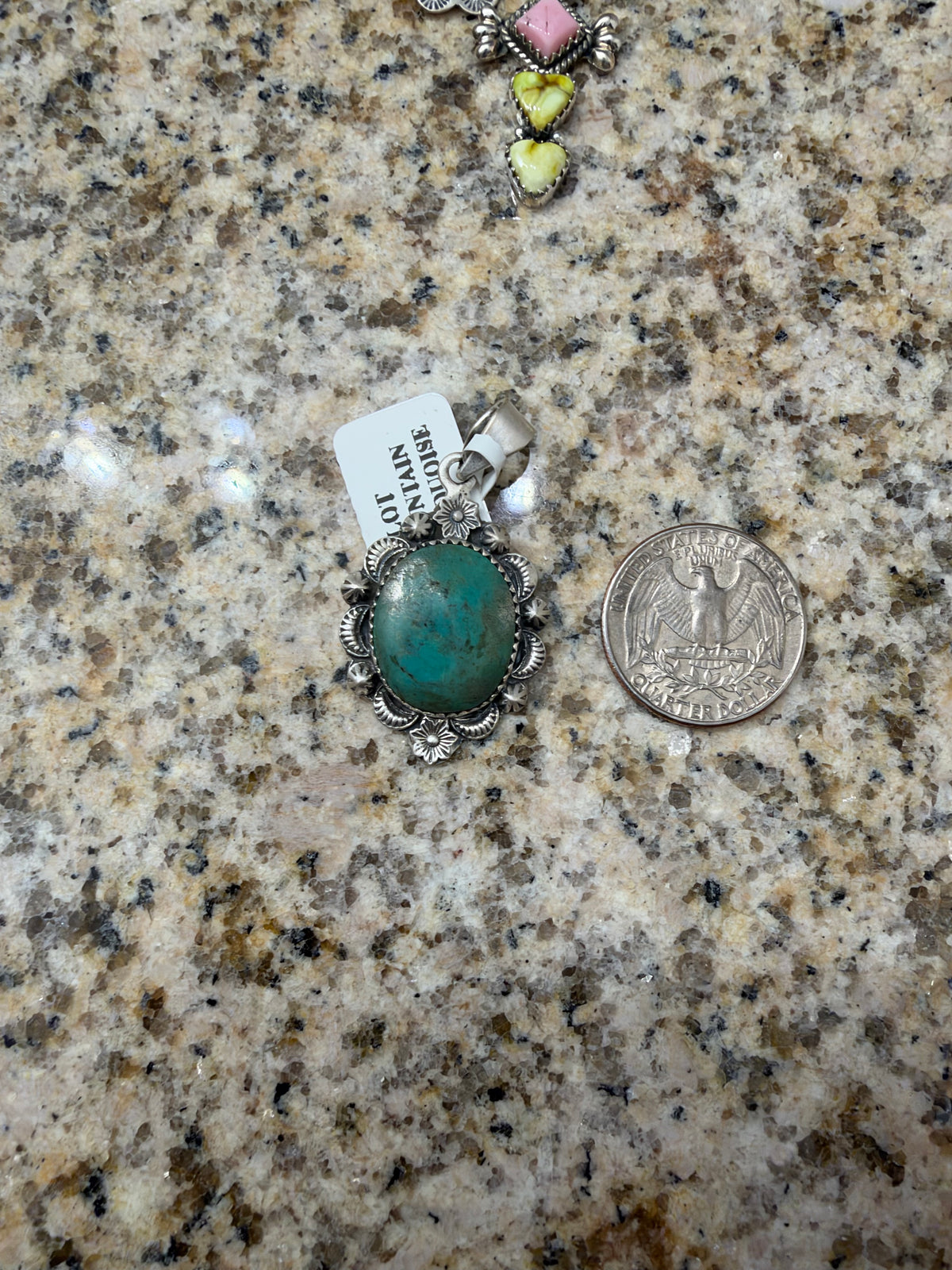 Pilot mountain turquoise pendant